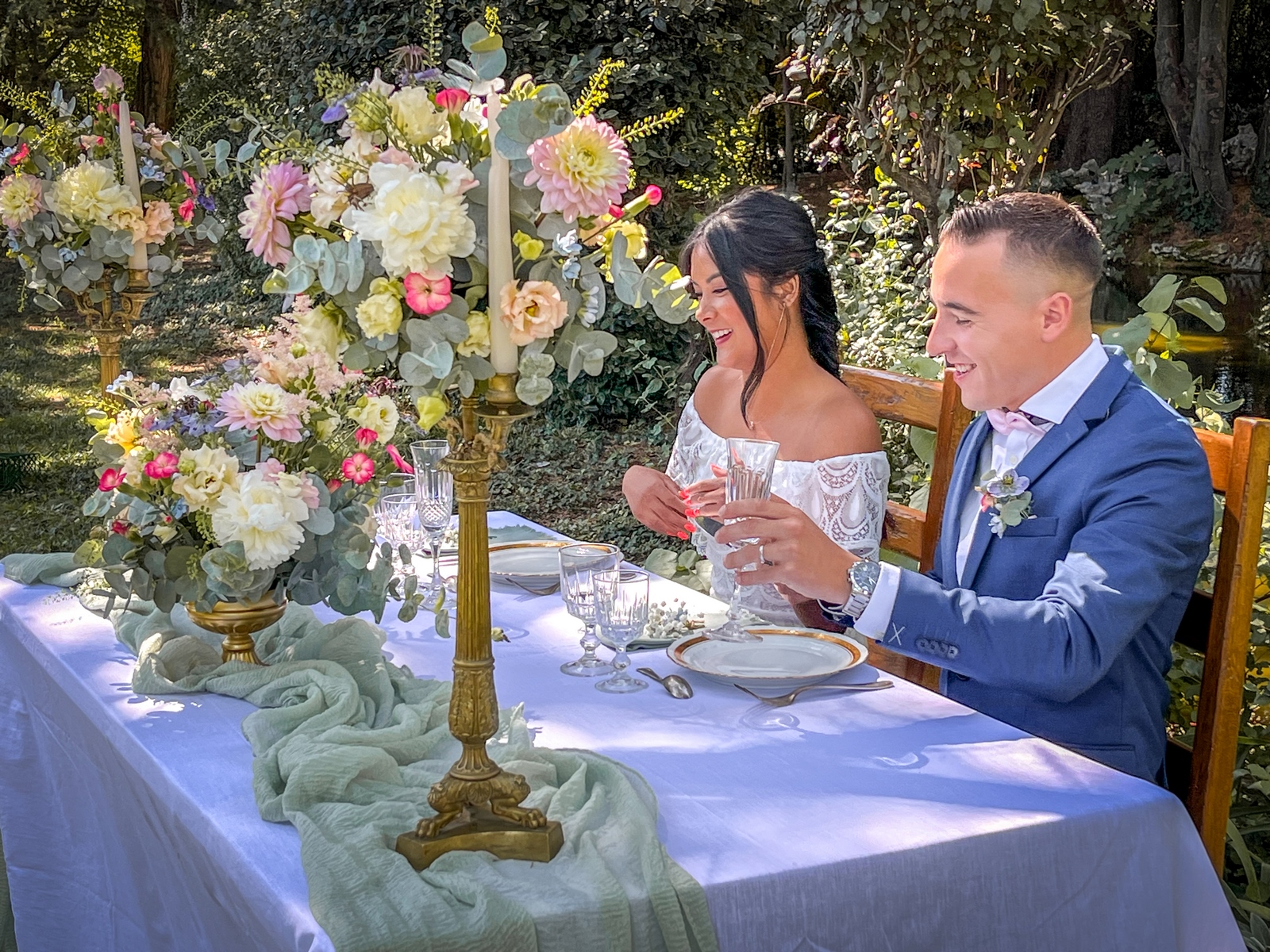 Mariage romantique — bouquet de mariée et détails